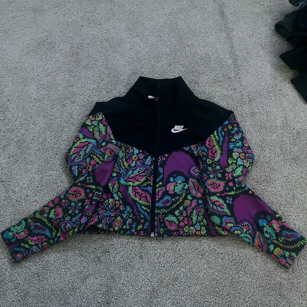 Nike Women's Black and Purple Bomber Jacket
